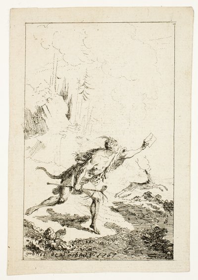 Bote an M. Saint-Denis, von M. Belle-Isle, Gefangener, Platte drei aus Les Nouveaux Voyages aux Indes Occidentales von Gabriel Jacques de Saint Aubin