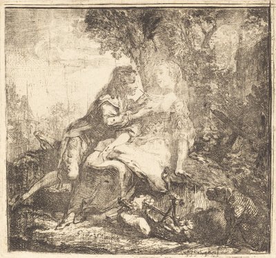 Die zwei Liebenden von Gabriel Jacques de Saint Aubin