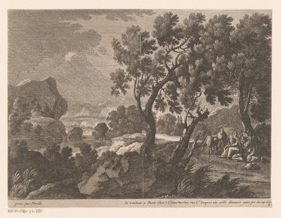 Landschaft mit Rast auf der Flucht nach Ägypten von Gabriel Perelle