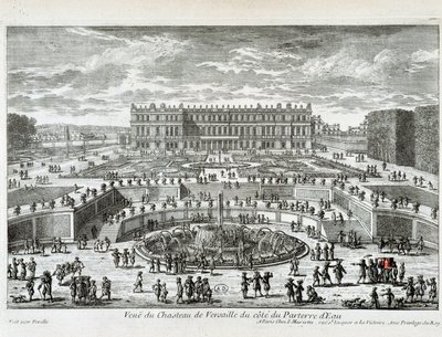 Ansicht des Schlosses von Versailles von der Seite des Wasserbetts - von Perelle, Ende des 17. Jahrhunderts von Gabriel Perelle
