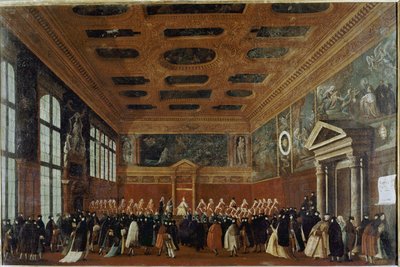 Empfang von Botschaftern im Collegio - Gemälde von Gabriele Bella von Gabriele Bella