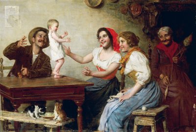 Erste Schritte, von Gaetano Bellei (1857-1922) von Gaetano Bellei