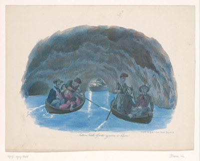 Figuren auf Ruderbooten in der Blauen Grotte auf Capri von Gaetano Dura