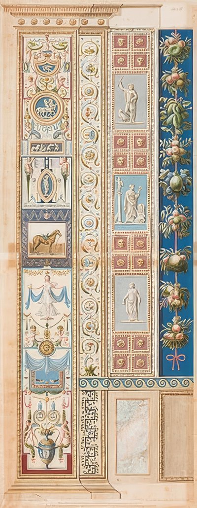 Pilaster Loggia II (Verzierung, in deren mittlerem Felde ein gesatteltes Pferd) von Gaetano Savorelli