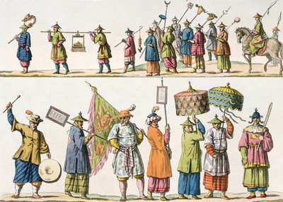 Hauptbegleiter der Prozession des chinesischen Kaisers, Illustration aus 