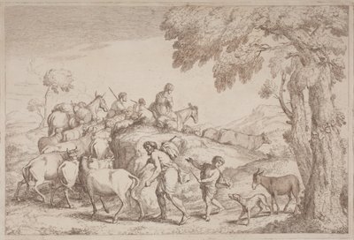 Ein älterer Schäfer von hinten gesehen von Gaetano Zompini, after Giovanni Benedetto Castiglione