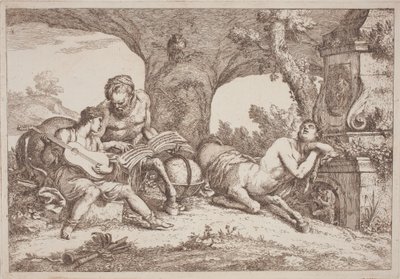 Chiron lehrt Achilles Musik von Gaetano Zompini, after Giovanni Benedetto Castiglione