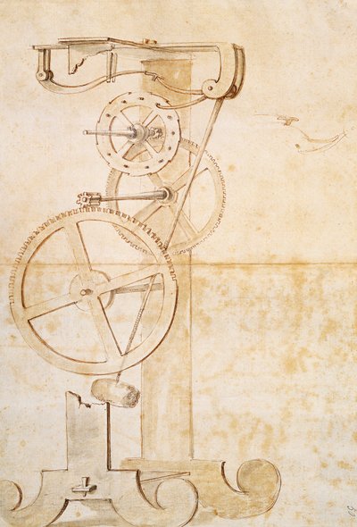 Zeichnung von Galileos Pendeluhr, Manuskript von Galileo Galilei von Galileo Galilei