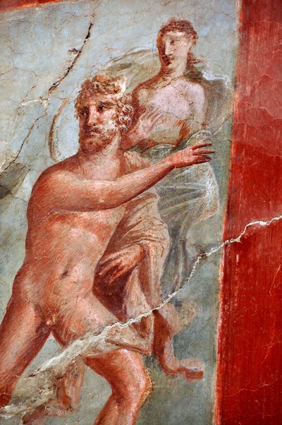 Detail eines Freskos aus dem Kollegium oder Sacellum des Augustales, Herculaneum (Fresko) von Gallo Roman