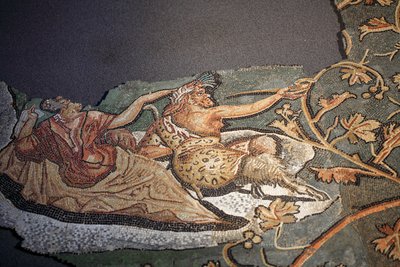 Mosaik, das die Bestrafung des Lycurgus darstellt von Gallo-Roman