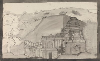 Innenraum eines Ellora-Höhlentempels von Gangaram Chintaman Tambat