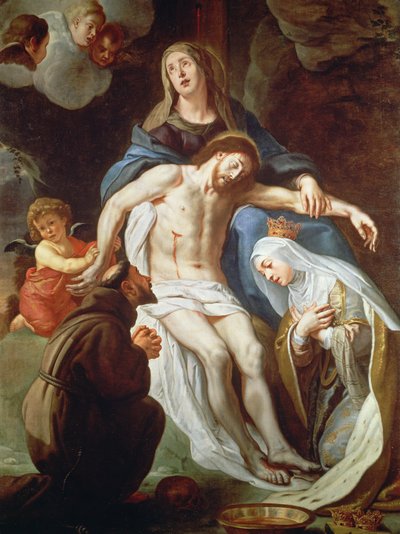 Pieta mit St. Franziskus von Assisi (ca. 1181-1226) und St. Elisabeth von Ungarn (1207-31) von Gaspar De Crayer