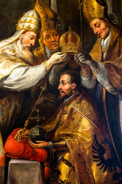 Krönung von Kaiser Karl V. in Bologna (Detail) von Gaspar de Crayer