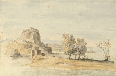 Ein befestigtes Dorf auf einer Landenge von Gaspar van (1653-1736) Wittel