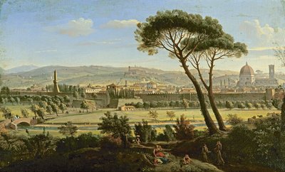 Ein Blick auf Florenz von der Bologna-Straße von Gaspar van Wittel