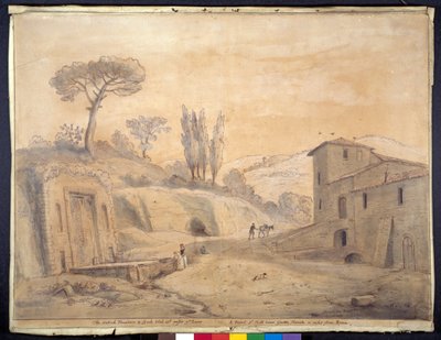Der antike Brunnen und Bogen in Grottaferrata, Rom von Gaspar van Wittel