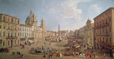 Ansicht der Piazza Navona, Gemälde von Gaspar van Wittel oder Gaspare Vanvitelli (1652 oder 1653-1736) von Gaspar van Wittel