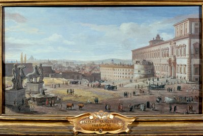Ansicht von Rom mit dem Quirinalspalast und Piazza im Vordergrund von Gaspar van Wittel