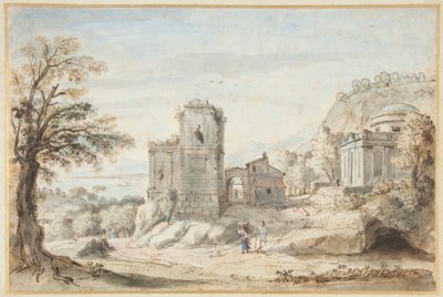 Landschaft mit Ruinen und einem Tempel, 1716 von Gaspar van Wittel