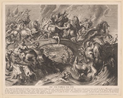 Amazonenschlacht auf einer Brücke von Gaspard Duchange (attributed to)