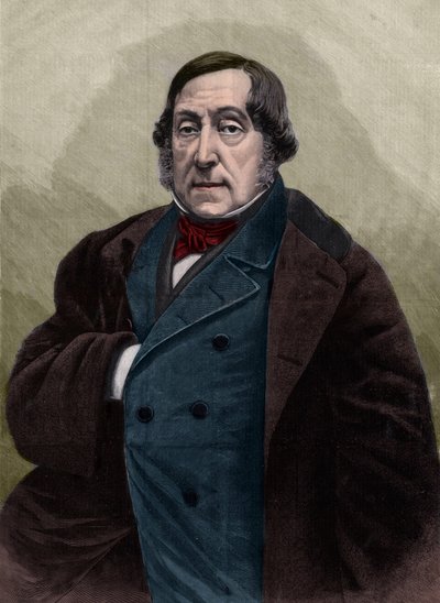 Porträt von Gioachino (Gioacchino) Rossini (1792-1868), italienischer Komponist - Gravur nach dem Foto von Nadar von Gaspard Felix Tournachon Nadar