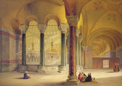 Hagia Sophia, Platte 11: die Meme Galerie in der südwestlichen Ecke, graviert von Louis Haghe (1806-85), veröffentlicht 1852 von Gaspard Fossati