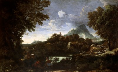 Landschaft mit Rinaldo und Armida von Gaspard Poussin Dughet