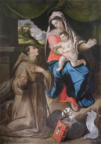 Madonna mit Kind und Heiliger Antonius von Padua von Gaspare Gasparini