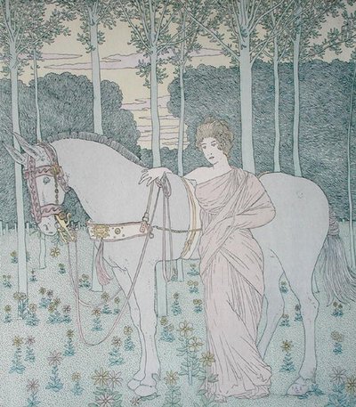 Nausicaa, Illustration aus Buch 6 der Odyssee, übersetzt von Lecomte de l