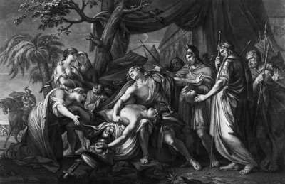 Achilles beklagt den Tod von Patroklos, graviert von Domenico Cunego, 1764 von Gavin Hamilton