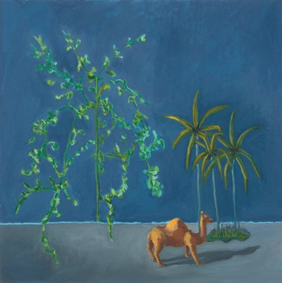 Kamel und zwei Bäume, 2019 von Genevieve French