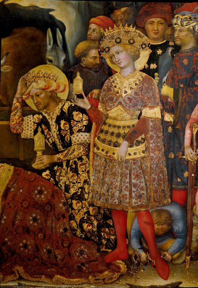 Altarbild der Anbetung der Heiligen Drei Könige (Detail) von Gentile da Fabriano