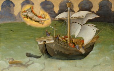 Der heilige Nikolaus rettet das Schiff vor dem Sturm von Gentile da Fabriano