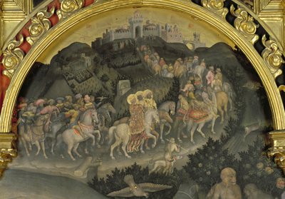 Die Anbetung der Könige (Detail) von Gentile da Fabriano