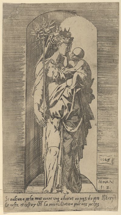 Die Jungfrau und das Kind in einer Nische, 1543 von Geoffroy Dumoûtier