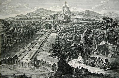 Ansicht über das Oktagon und die Kaskaden, graviert von W.C. Mayr von Georg (after) Finck or Fuenck