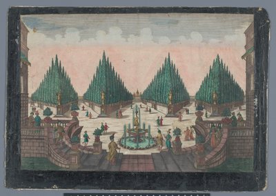 Gezicht op een cipressentuin te Constantinopel von Georg Balthasar Probst (possibly)