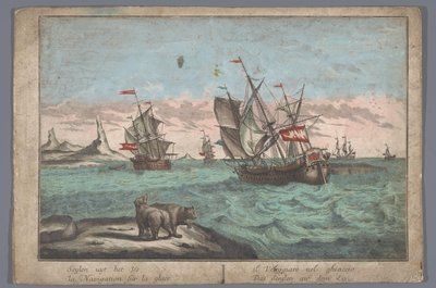 Ansicht des Segelns auf dem Eis von Georg Balthasar Probst (possibly)