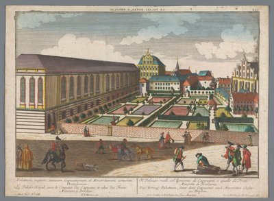 Ansicht des Königspalastes und des Kapuzinerklosters in Breslau von Georg Balthasar Probst
