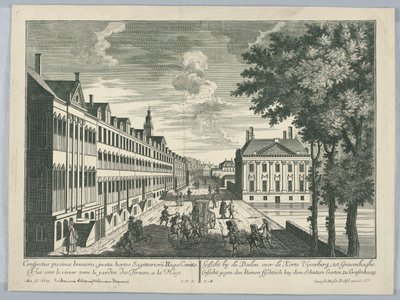 Guckkasten, Blick auf den Teich in der Nähe des Schießgartens in Den Haag von Georg Balthasar Probst