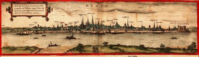 Ansicht von Mainz, 1572 von Georg Braun und Franz Hogenberg