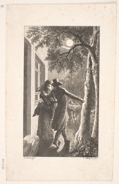 Illustration mit Entführung bei Nacht von Georg Christian Schule