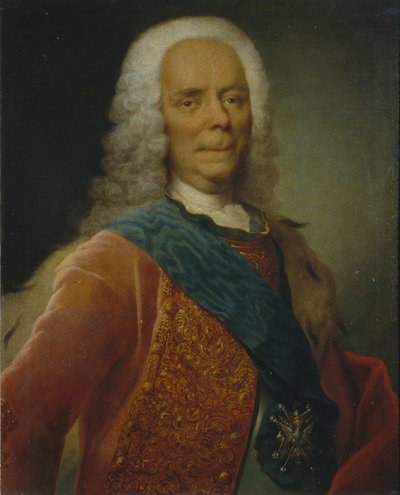 Porträt von Prinz Vasili Vladimirovich Dolgorukov, vor 1746 von Georg Christoph Grooth