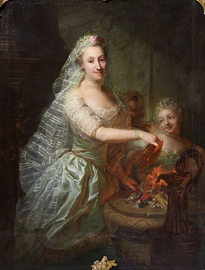Porträt der Magdalene Charlotte von Olthoff als Opferpriesterin von Georg David Matthieu