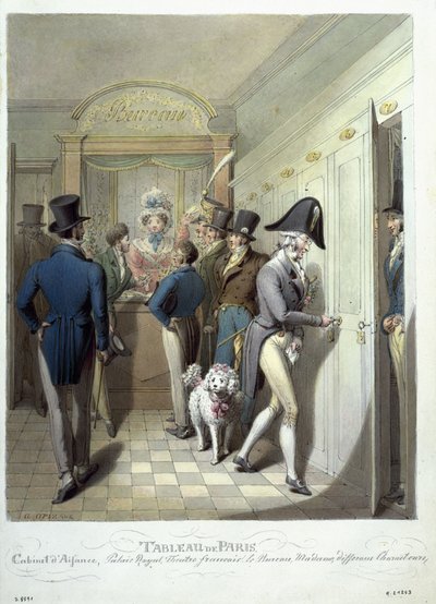 Das Büro des Théâtre Français, aus Tableau de Paris von Georg Emanuel Opitz