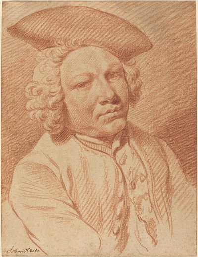 Porträt eines Mannes mit Dreispitz von Georg Friedrich Schmidt