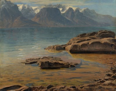Genfer See bei Vevey gegen Evian von Georg Heinrich Crola
