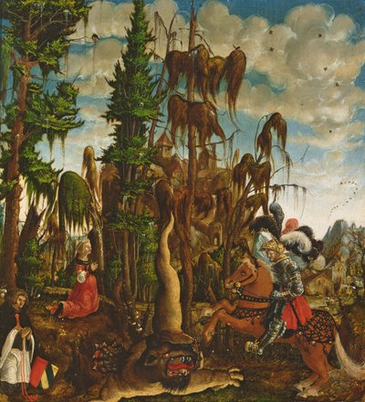 St. Georg rettet die Prinzessin vor dem Drachen, 1520 von Georg Lemberger