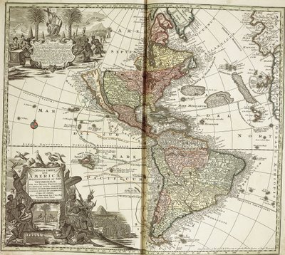 Karte von Amerika, 1744 von Georg Matthäus Seutter