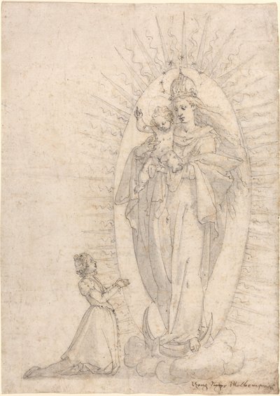 Madonna und Kind erscheinen einem Bittsteller von Georg Neher